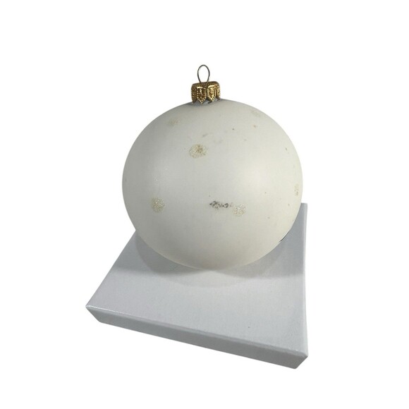 Vintage Hand Painted Glass Ball Ornament Christmas Winter Church Scene  5” H - Picture 6 of 13